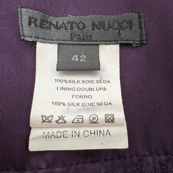 Renato Nucci Womens Silk Sleeveless Cocktail Formal Dress Purple size 42 US Med - Picture 10 of 13